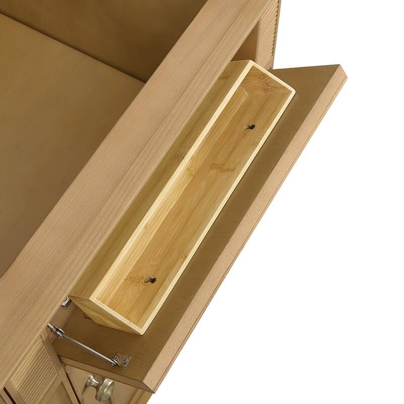 Lorelai 60 Inch Double Vanity in Light Natural Oak Tip Out Drawers