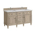 Lorelai 60 Inch Double Vanity in Whitewashed Oak Corner View With Countertop