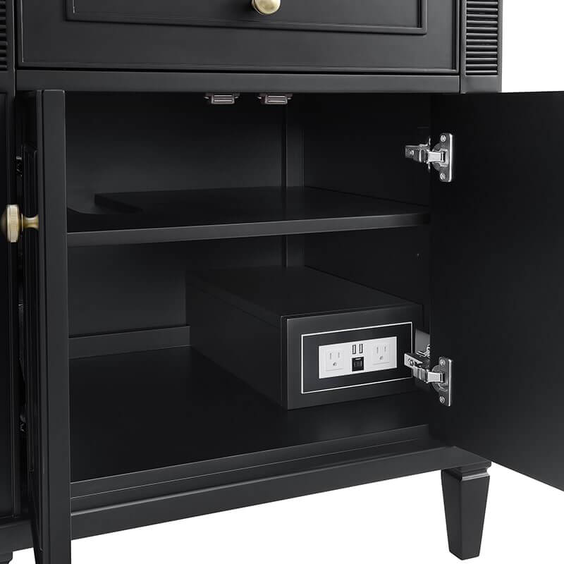 Lorelai 72" Double Vanity in Black Onyx Two 120 Volt Outlets With USB Ports