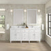 Lorelai 72" Double Vanity in Bright White With Single Hole Faucet White Zeus Silestone Top Backsplash
