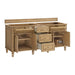 Lorelai 72" Double Vanity in Light Natural Oak Corner View Open Drawers