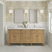 Lorelai 72" Double Vanity in Light Natural Oak With Single Hole Faucet White Zeus Silestone Top Backsplash