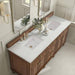 Lorelai 72" Double Vanity in Mid-Century Walnut With Lime Delight Silestone Top
