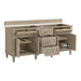 Lorelai 72" Double Vanity in Whitewashed Oak Corner View With Opened Drawers