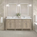 Lorelai 72" Double Vanity in Whitewashed Oak With Single Hole Faucet White Zeus Silestone Top Backsplash