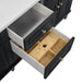 Lorelai 72 Inch Double Vanity in Black Onyx Top View Open Drawers