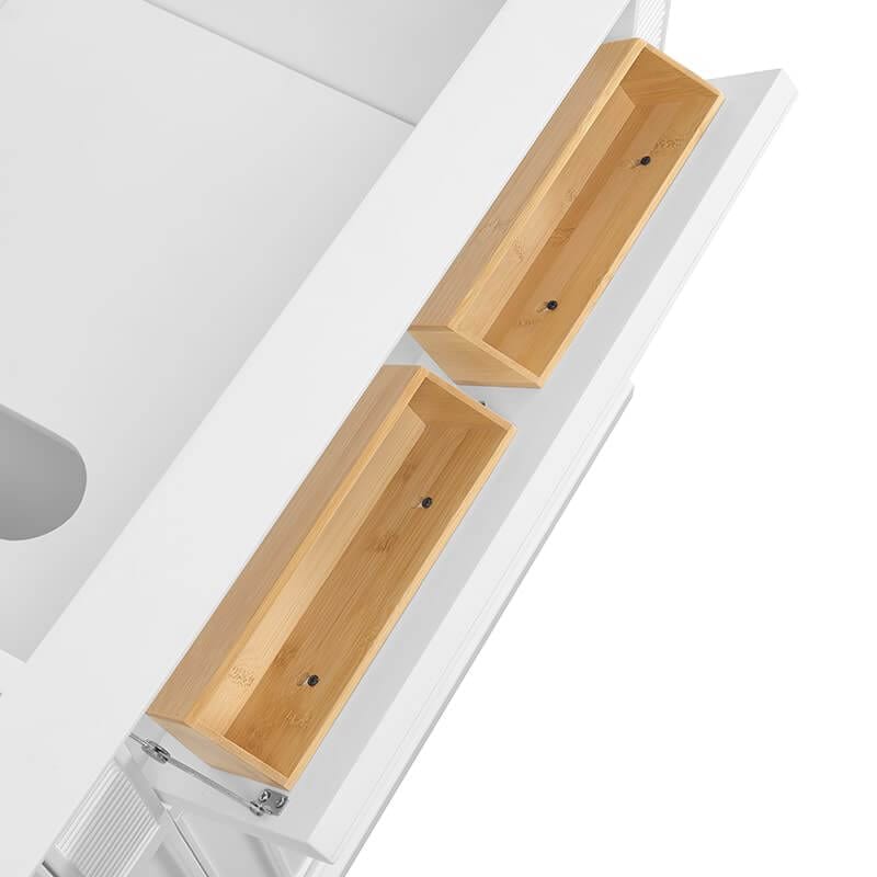 Lorelai 72 Inch Double Vanity in Bright White Two Tip Out Drawers