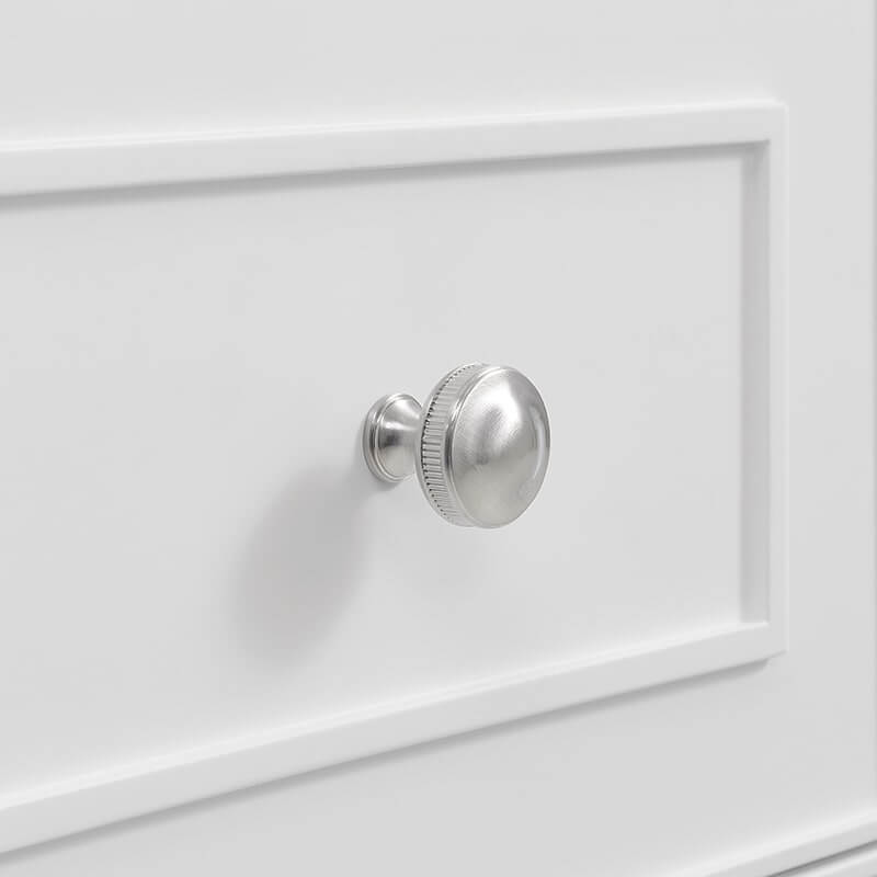 Lorelai 72 Inch Double Vanity in Bright White With Satin Nickel Knob