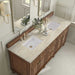 Lorelai 72 Inch Double Vanity in Mid Century Acacia With Tajnar Eclos Top