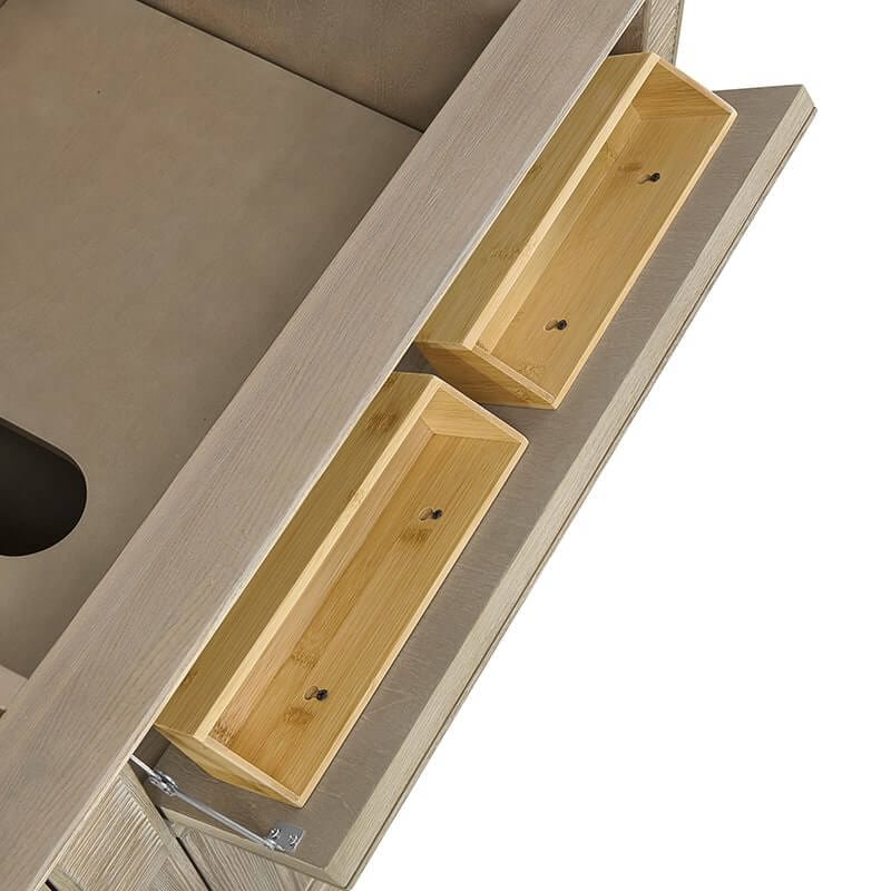 Lorelai 72 Inch Double Vanity in Whitewashed Oak Two Tip Out Drawers