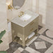 Lucian 36 Inch Double Vanity in Pebble Oak With Siberian Silestone Widespread Top
