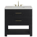 Lucian 36 Inch Single Vanity in Carbon Oak With White Zeus Silestone Widespread Top