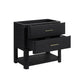 Lucian 36" Single Vanity in Carbon Oak Corner View Open Drawers