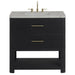 Lucian 36" Single Vanity in Carbon Oak With Victorian Silver Silestone Widespread Top