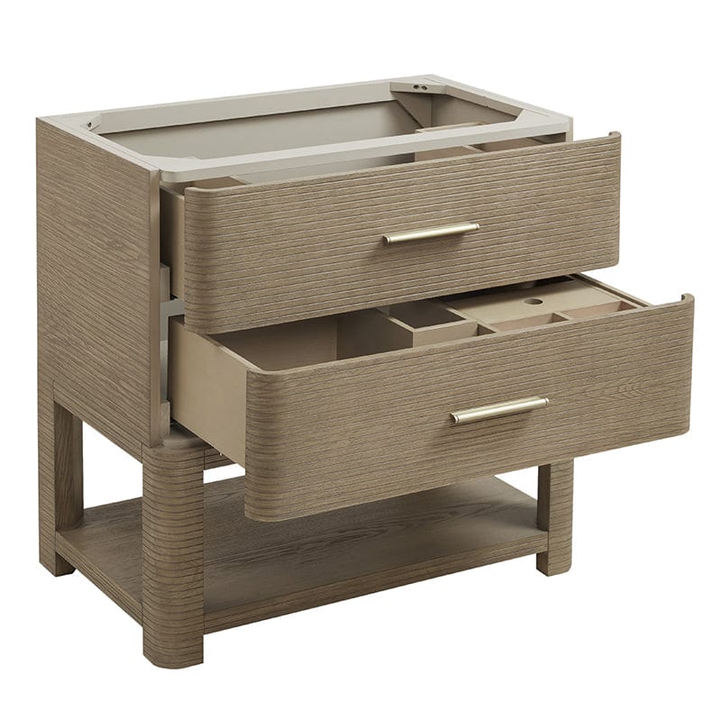Lucian 36" Single Vanity in Pebble Oak Corner View