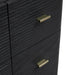 Lucian 48 Inch Single Vanity in Carbon Oak Top View Open Drawers