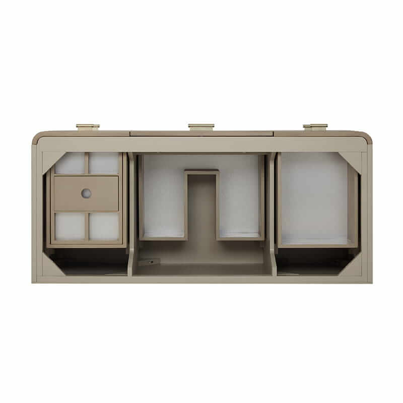 Lucian 48 Inch Single Vanity in Pebble Oak Top View