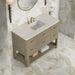 Lucian 48 Inch Single Vanity in Pebble Oak With Siberian Silestone Widespread Top