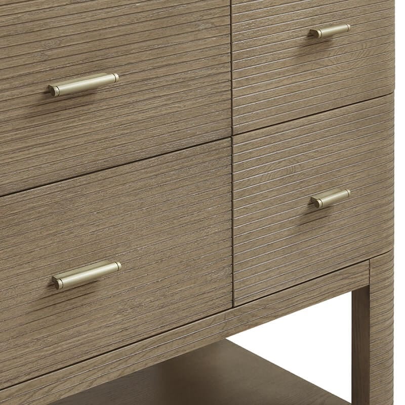 Lucian 48" Single Vanity in Pebble Oak With Champagne Brass Hardware