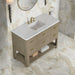 Lucian 48" Single Vanity in Pebble Oak With White Zeus Silestone Widespread Top