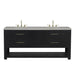 Lucian 72" Double Vanity in Carbon Oak With Victorian Silver Silestone Widespread Top