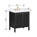 Luka 30 inch Single Vanity Black Oak in Cala White Engineered Stone Dimension