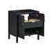 Luka 30 Single Vanity Black Oak Cabinet Only Open Drawer