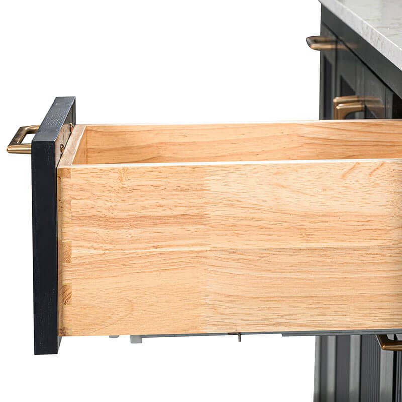 Luka 42 inch Single Vanity Black Oak Cabinet Only Drawer Side View