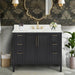 Luka 42 inch Single Vanity Black Oak in Alluring Quartz Front View