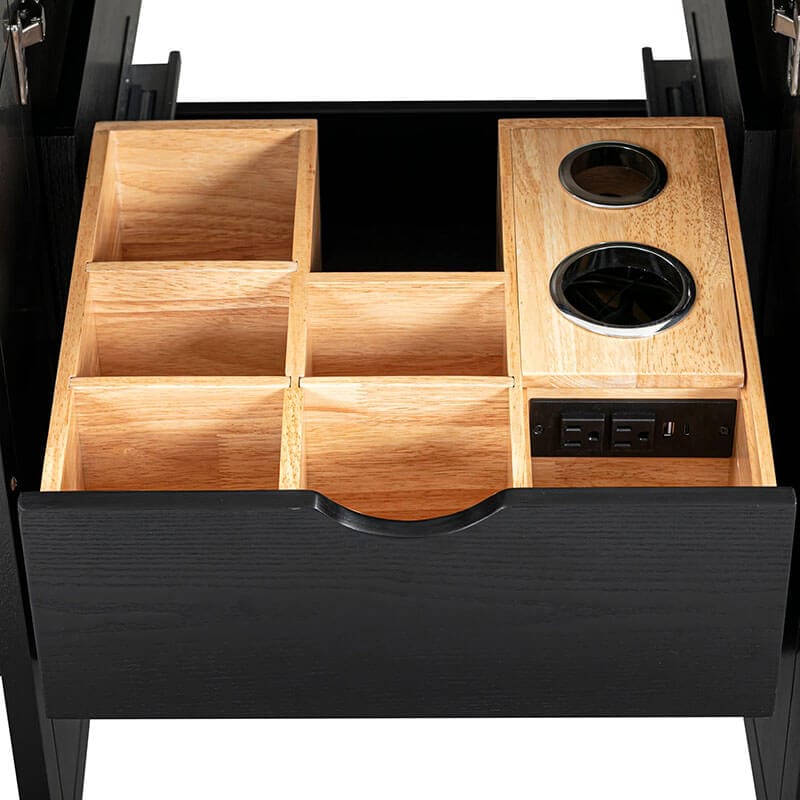 Luka 42 Single Vanity Black Oak Cabinet Only Drawer Divider