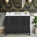 Luka 42 Single Vanity Black Oak in Cala White Engineered Stone  Front View