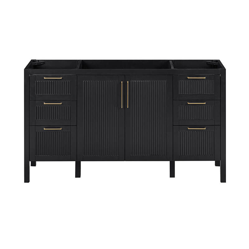 Luka 60 inch Single Vanity Black Oak Cabinet Only