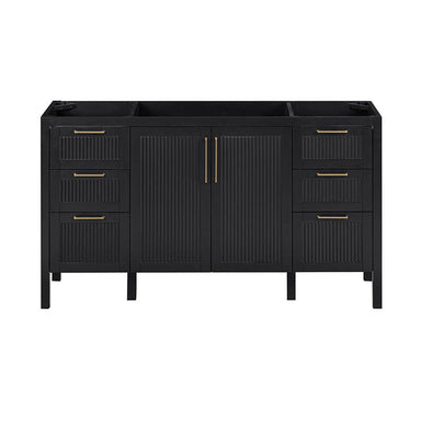 Luka 60 inch Single Vanity Black Oak Cabinet Only