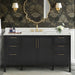 Luka 60 inch Single Vanity Black Oak in Alluring Quartz Front View