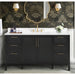 Luka 60 inch Single Vanity Black Oak in Cala White Engineered Stone Front View