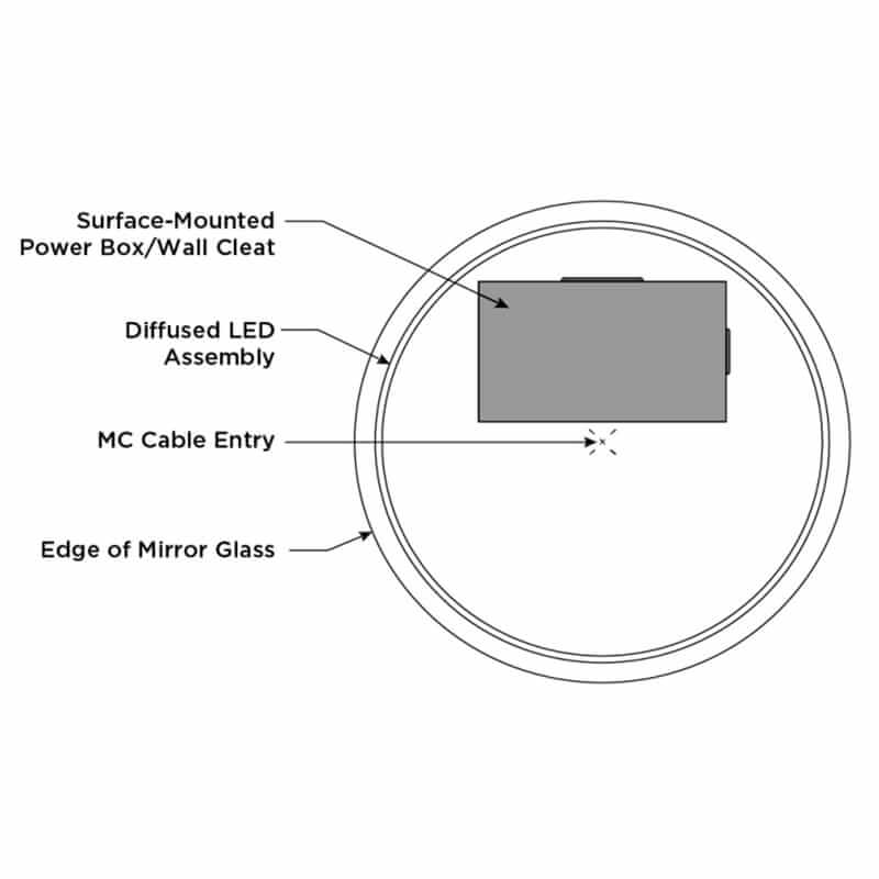 Luna Lighted Mirror Parts