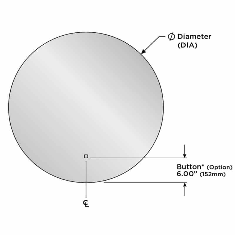 Luna Mirror With LED Light Dimensions
