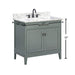 Madison 36 Single Vanity Smoke Green in Carrara White Marble Dimension