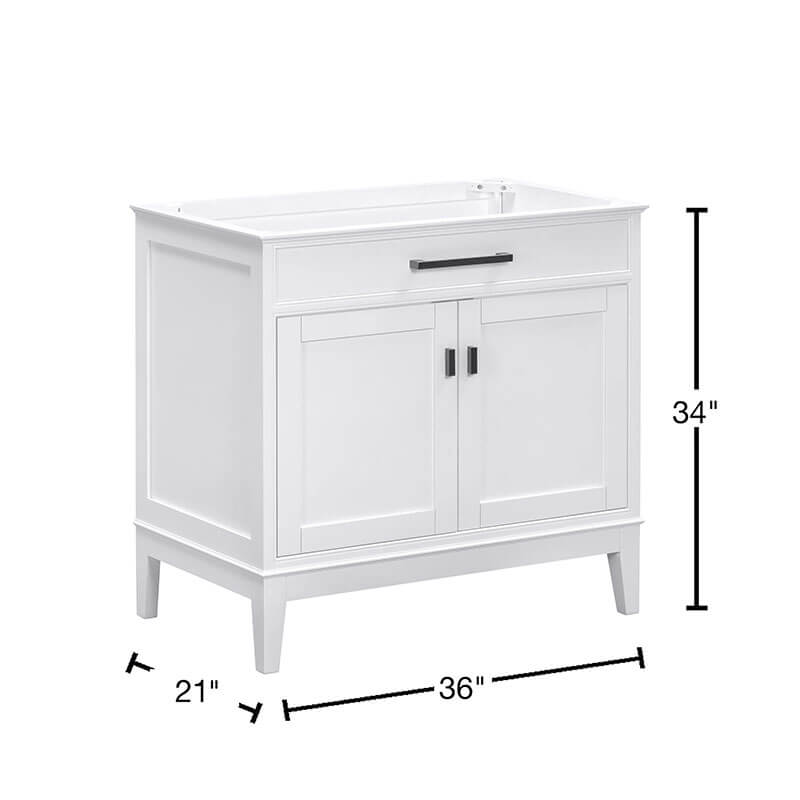 Madison 36 Single Vanity White Cabinet Only Dimension