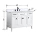 Madison 48 Inch Double Vanity White in Cala White Engineered Stone Dimension
