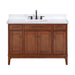 Madison 48 Single Vanity Tobacco in Cala White Engineered Stone Front View