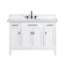 Madison 48 Single Vanity White in Cala White Engineered Stone Front View