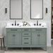 Madison 60 inch Single Vanity Smoke Green in Cala White Engineered Stone Front View