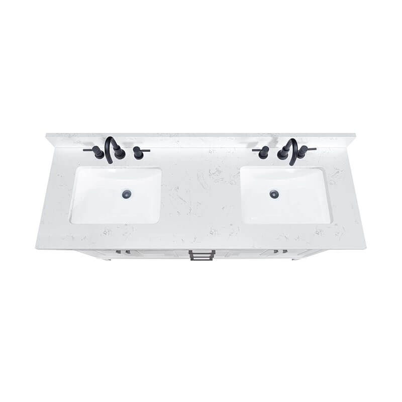 Madison 60 inch Single Vanity White in Cala White Engineered Stone