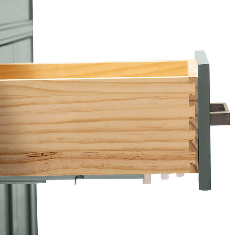 Madison 60 Single Vanity Smoke Green Cabinet Only Side View Drawer