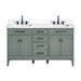 Madison 60 Single Vanity Smoke Green in Cala White Engineered Stone Front View