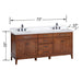 Madison 72 Double Vanity Tobacco in Cala White Engineered Stone Dimension