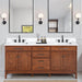 Madison 72 inch Double Vanity Tobacco in Cala White Engineered Stone Front View
