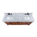 Madison 72 inch Double Vanity Tobacco in Carrara White Marble