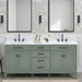 Madison 72 inch Double Vanity White Smoke Green in Carrara White Marble Front View